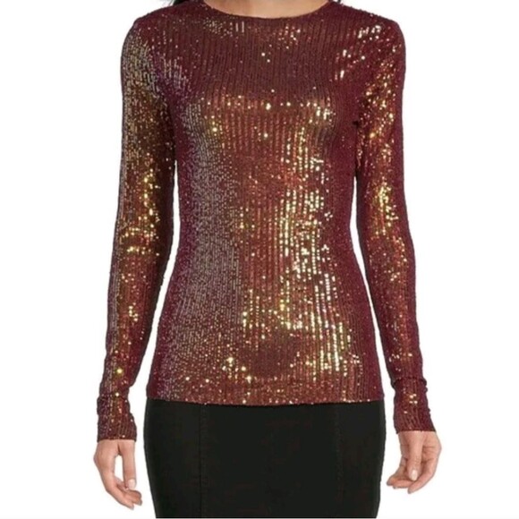 Free People Gold Rush Long Sleeve in Wine Combo Size XS - Picture 2 of 6